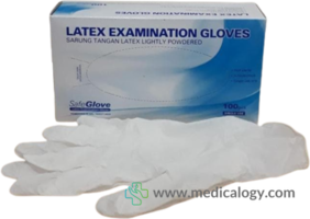 jual SafeGlove Sarung Tangan Latex isi 50 Pasang Size M