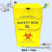 jual Safety Box 5 Liter With Plastic Inner dan Tali  Tempat Sampah Medis