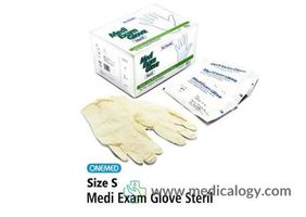 jual Sarung Tangan Medi Exam Glove Sterile OneMed Box isi 50 Pasang Size S