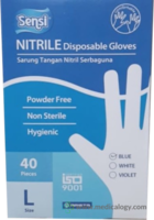 jual Sarung Tangan Nitrile Sensi Gloves Size L isi 40 pcs