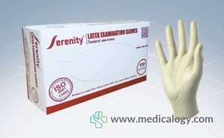 jual SERENITY Latex Examination Gloves ( Powdered ) L