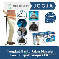 jual TRUSTY CANE Alat Tongkat Bantu Jalan Manula Lansia Lipat Lampu LED