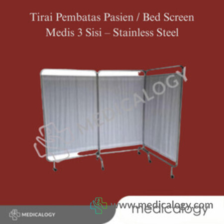 harga Tirai Pembatas Pasien / Bed Screen Medis 3 Sisi – Stainless Steel
